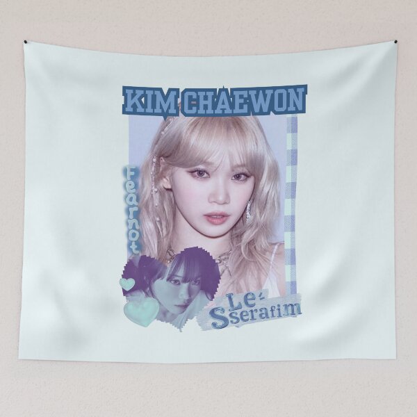 Item preview, Le Sseraf1m Kim Chaewon FEARNOT (피어나) Kpop Girl Group Fearless Blue Classic Design Collage  designed and sold by HELL0WBELLO.