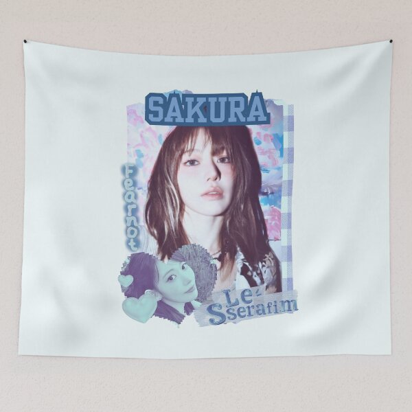 Item preview, Le Sseraf1m Sakura FEARNOT (피어나) Kpop Girl Group Fearless Blue Classic Design Collage  designed and sold by HELL0WBELLO.