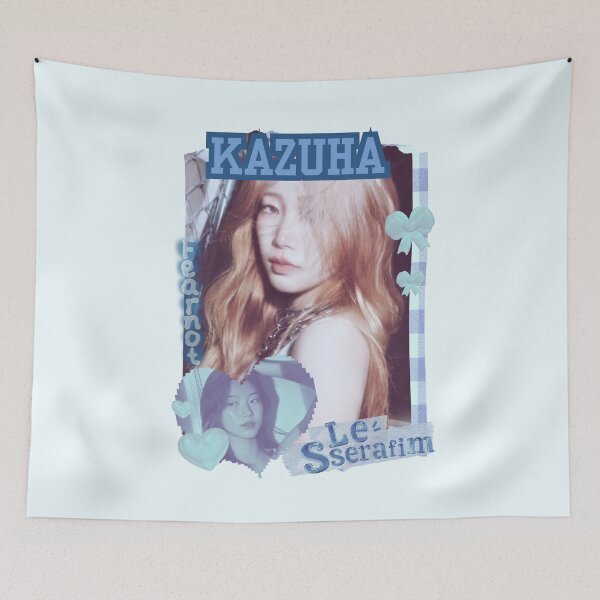 Item preview, Le Sseraf1m Kazuha FEARNOT (피어나) Kpop Girl Group Fearless Blue Classic Design Collage  designed and sold by HELL0WBELLO.
