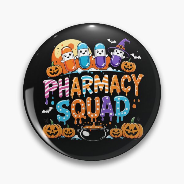 Item preview, Pharmacy Squad Halloween Vibes For Pharmacists Crew Tee, Funny Pharmacy Halloween T-Shirt designed and sold by May K Studio Design.