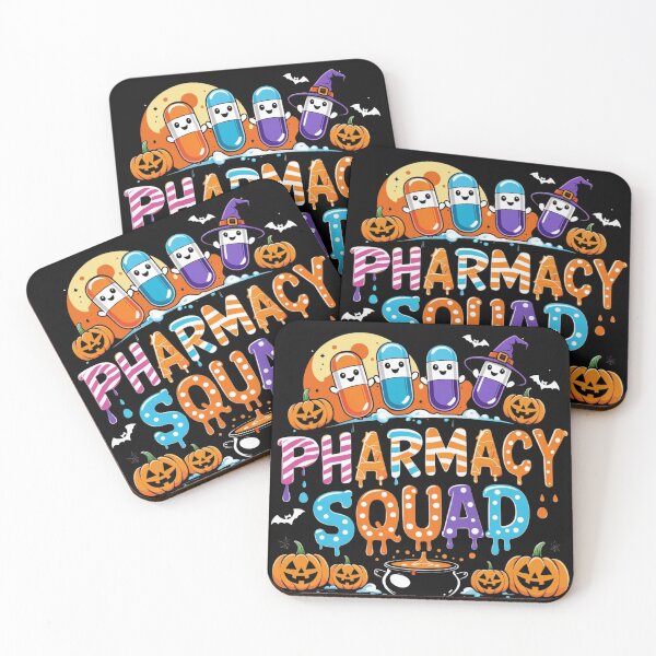 Item preview, Pharmacy Squad Halloween Vibes For Pharmacists Crew Tee, Funny Pharmacy Halloween T-Shirt designed and sold by May K Studio Design.