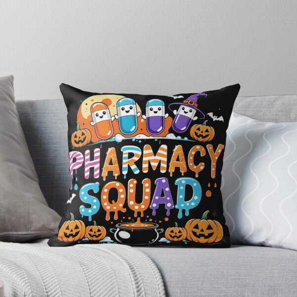 Item preview, Pharmacy Squad Halloween Vibes For Pharmacists Crew Tee, Funny Pharmacy Halloween T-Shirt designed and sold by May K Studio Design.