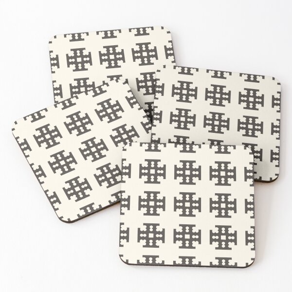 Item preview, Ornate Cross Decorative Columns, Classic Pattern in Black and Cream designed and sold by Angela Dow.