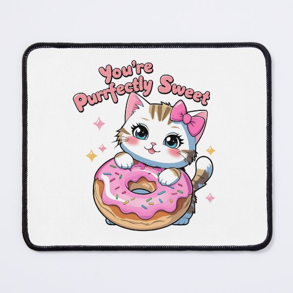 Item preview, You’re Purrfectly Sweet, Cute Cat Donut Pun designed and sold by Bliss Find And Design.