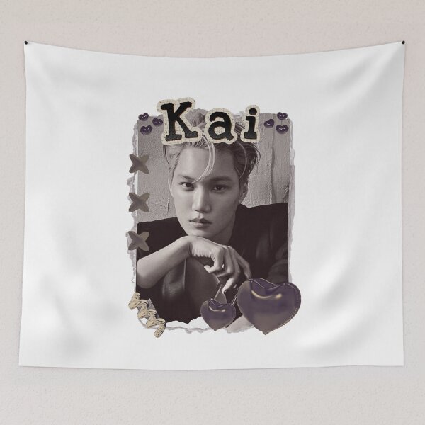 Item preview, Kai Kpop Soloist from Exo Scrapbook Collage Cozy Y2K Vintage Design designed and sold by HELL0WBELLO.