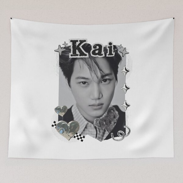 Item preview, Kai From Exo Kpop Soloist Black and White Collage Design designed and sold by AJUNICE STUDIO.