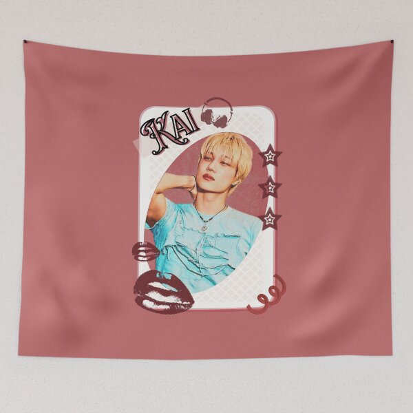 Item preview, Kai From Exo Kpop Soloist Card Red Aesthetic Collage Design designed and sold by AJUNICE STUDIO.