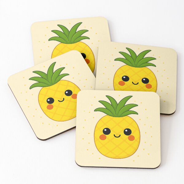 Item preview, Kawaii-Style Pineapple - Light Beige Background designed and sold by Vincent2g0.