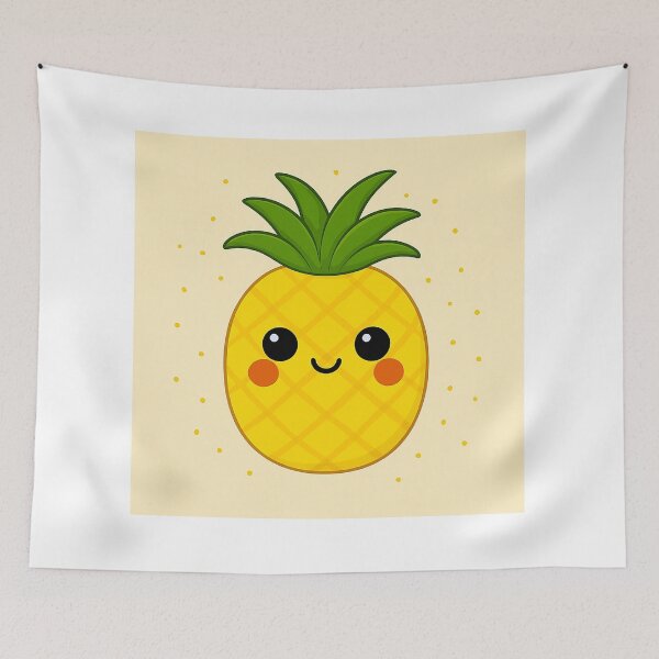 Item preview, Kawaii-Style Pineapple - Light Beige Background designed and sold by Vincent2g0.