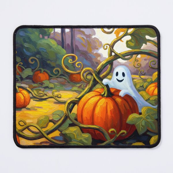 Item preview, Pumpkin Patch Ghost – Whimsical Autumn Painting designed and sold by SeGoArtDesign.