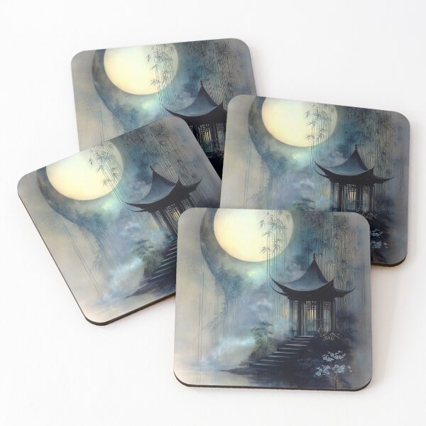 Item preview, “Moonrise Over the Mist Pavilion” designed and sold by bloorose.