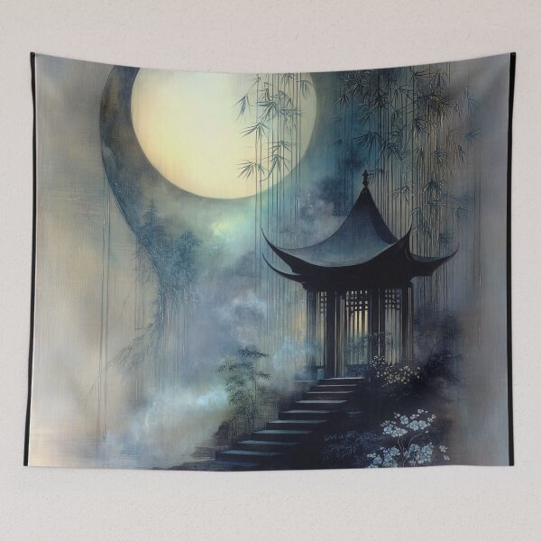 Item preview, “Moonrise Over the Mist Pavilion” designed and sold by bloorose.