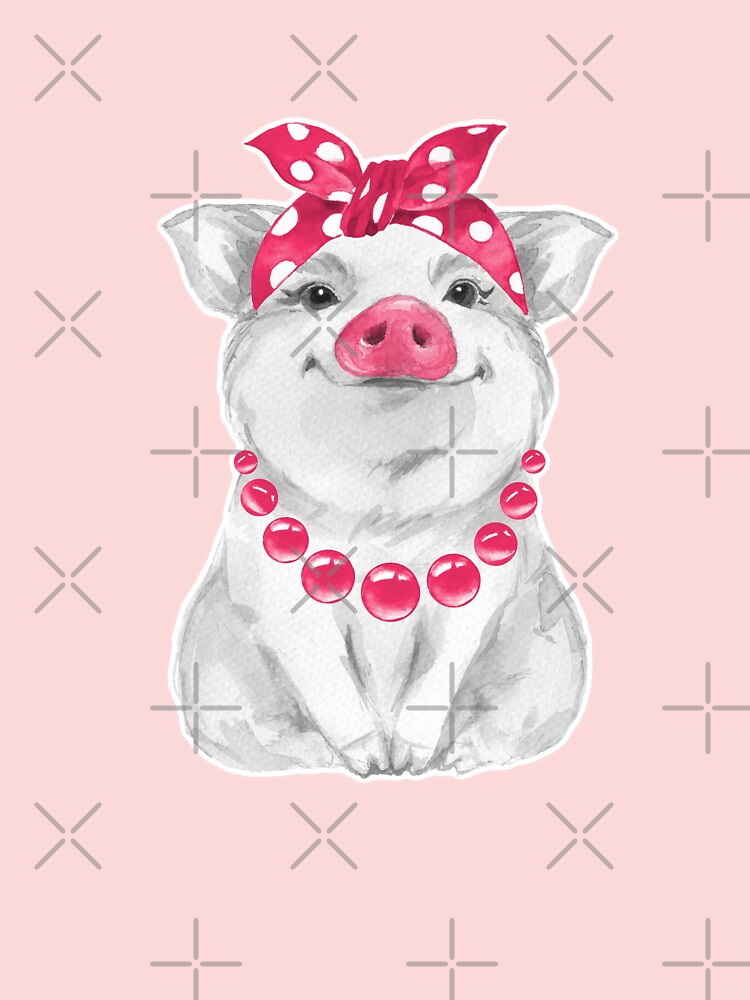 Funny pig wearing bandana 