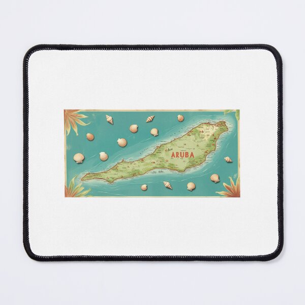 Item preview, Aruba map post card designed and sold by seahorse crossing.