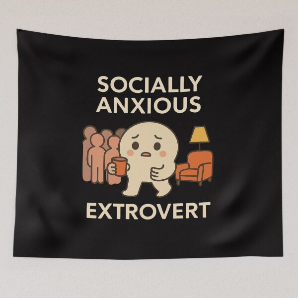 Item preview, Socially Anxious Extrovert Introvert Shy Humor T-Shirt, Tee, Funny Introvert Shirt, Sarcastic Graphic Tee, Gift for Socially Awkward, Unisex designed and sold by Orens POD.
