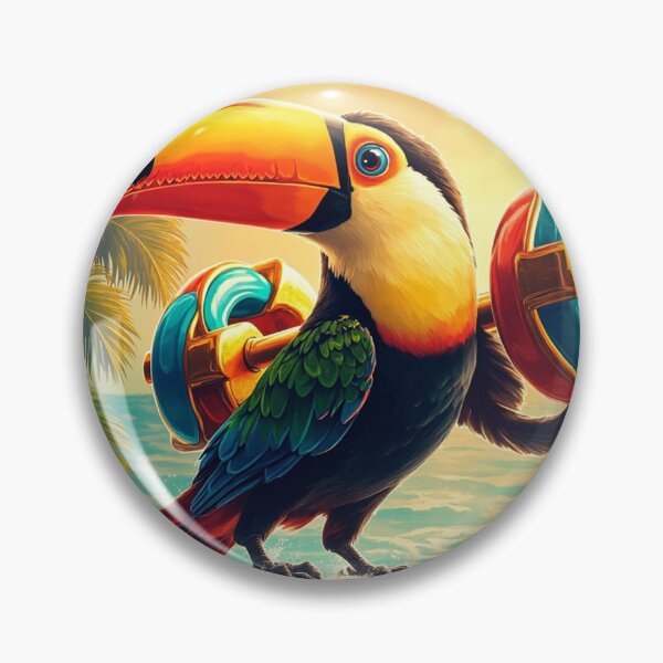 Item preview, A toucan lifting weights embodies tropical fitness vibes! designed and sold by pcbaker1.