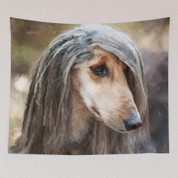 Item preview, Afghan Hound Portrait designed and sold by k9printart.