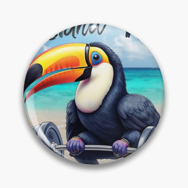Item preview, A toucan lifting weights embodies tropical fitness vibes! designed and sold by pcbaker1.