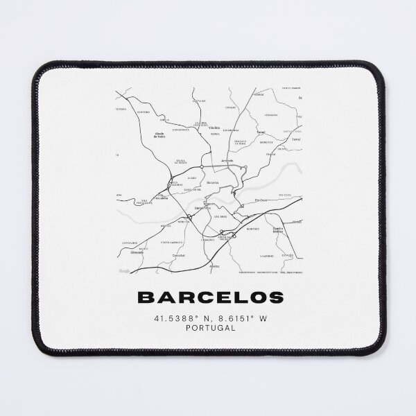 Item preview, Barcelos Portugal Minimalist Map Poster – Modern Black and White City Art, Travel Wall Decor for Home or Office designed and sold by RM-Journey.
