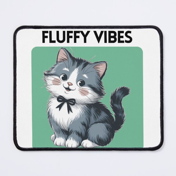 Item preview, Fluffy Vibes Gray Cat Tee designed and sold by WanDee2025.