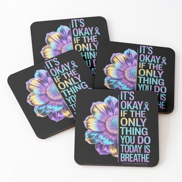 Item preview, It's Okay If The Only Thing You Do Today Is Breathe Flower Suicide Awareness designed and sold by brynatshop.