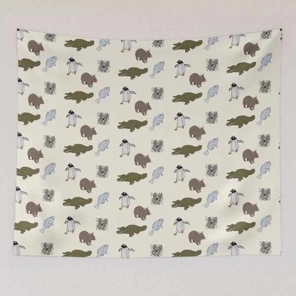 Item preview, Aussie animals - Wombat, Crocodile, Koala, Fish, Penguin designed and sold by EurekaRoad.