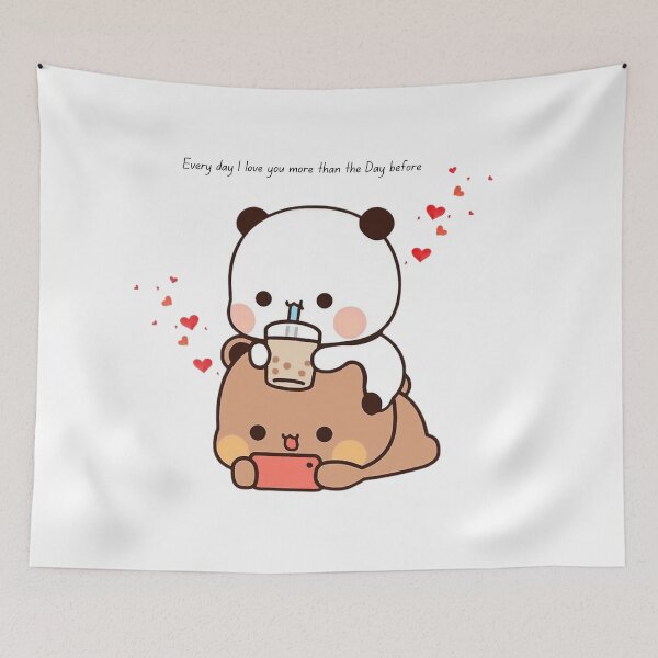 Item preview, Every day I love you more than the Day before Happy Birthday Cute DuDu Bear and BuBu Panda Are Celebrating 2025 designed and sold by BrightStreets.