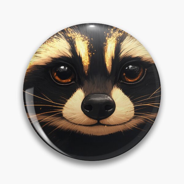 Item preview, Portrait Animal Golden Ember Raccoon with Mesmerizing Eyes and Glowing Fur designed and sold by B5fivemerch.