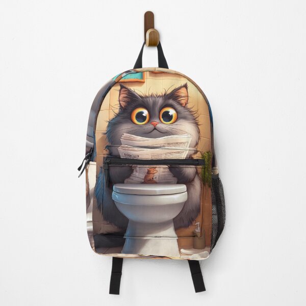 Item preview, Curious Cat Morning Read Toilet Break designed and sold by B5fivemerch.