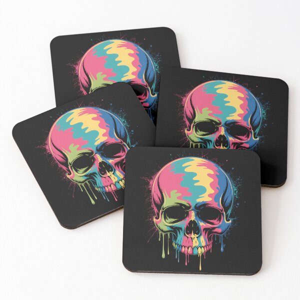 Item preview, Colorful Melting Skull Halloween designed and sold by brynatshop.