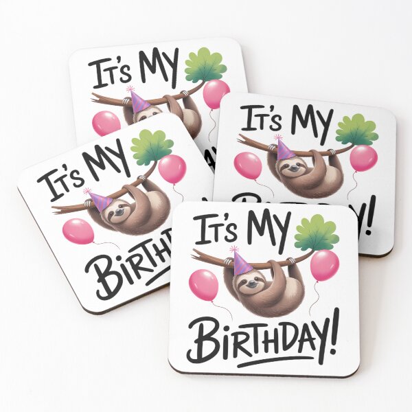 Item preview, It's My Birthday Cute Sloth Party designed and sold by brynatshop.