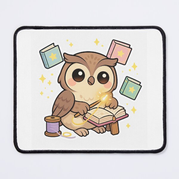 Item preview, Kawaii Spellbook Binder Owl – Cute Magical Book Artisan Sticker designed and sold by Tenpercentluck.