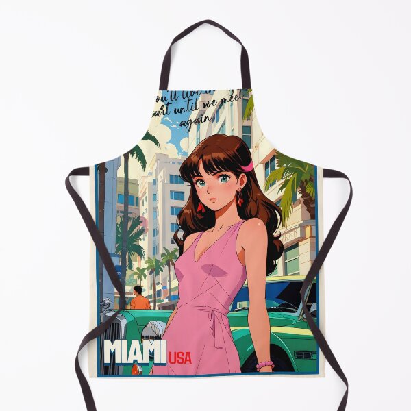 Item preview, Retro Anime Girl from Miami Florida USA Vintage Travel Romantic Quote designed and sold by Kawaii-Sky.