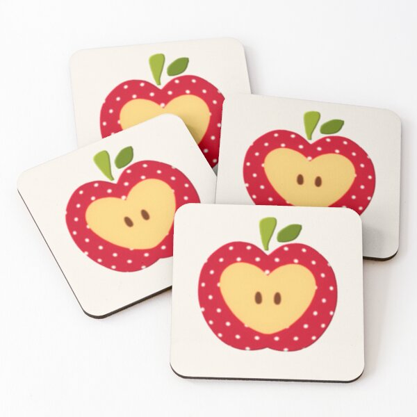 Item preview, apple with heart bite polka dots whimsy twee applecore designed and sold by Kyna Arts.