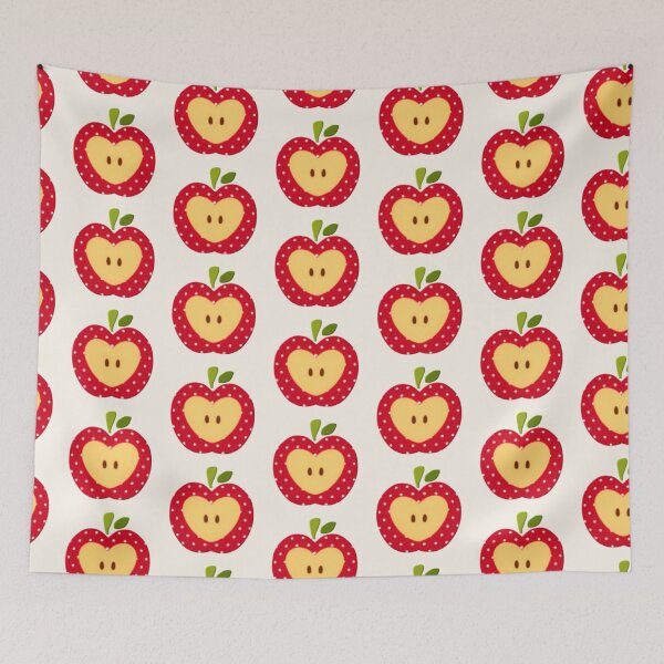 Item preview, apple with heart bite polka dots whimsy twee applecore designed and sold by Kyna Arts.