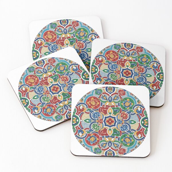 Item preview, Vibrant Dancheong Floral & Geometric Pattern Sticker – Traditional Korean Art designed and sold by mostafa gebril  ⭐⭐⭐⭐⭐.