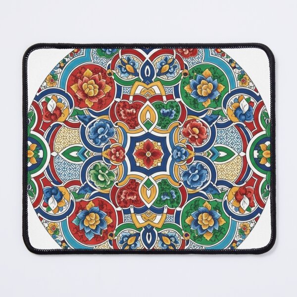 Item preview, Vibrant Dancheong Floral & Geometric Pattern Sticker – Traditional Korean Art designed and sold by mostafa gebril  ⭐⭐⭐⭐⭐.