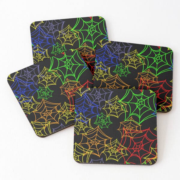 Item preview, Neon Spiderwebs: Colorful Halloween Web Pattern designed and sold by CatchallDesign.