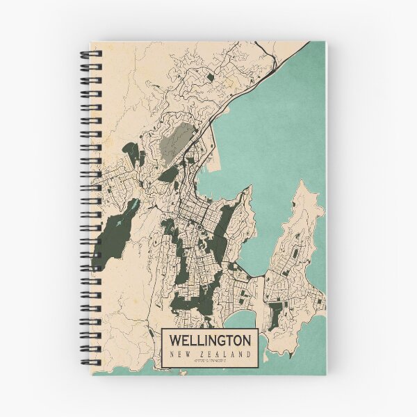 Item preview, Wellington City Map of North Island, New Zealand - Vintage designed and sold by deMAP.