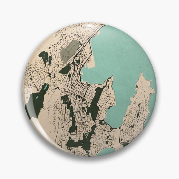 Item preview, Wellington City Map of North Island, New Zealand - Vintage designed and sold by deMAP.