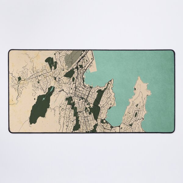 Item preview, Wellington City Map of North Island, New Zealand - Vintage designed and sold by deMAP.