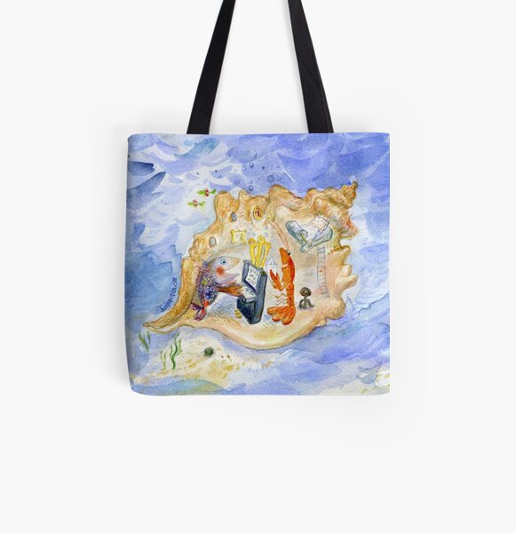 Music in a Seashell All Over Print Tote Bag