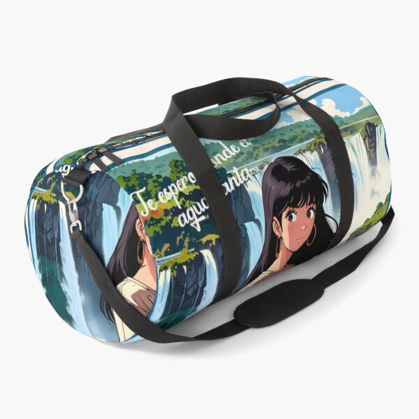 Item preview, Retro Anime Girl from Iguazu Falls Argentina Brazil Vintage Travel Romantic Quote designed and sold by Kawaii-Sky.