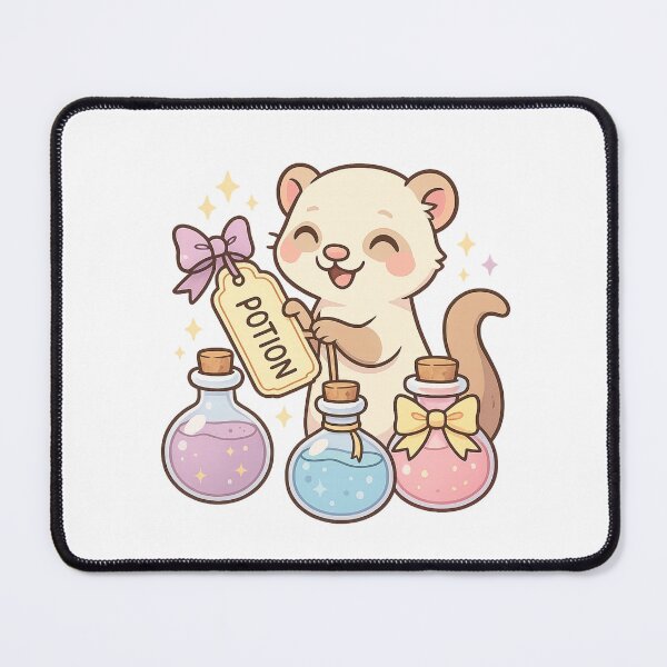Item preview, Kawaii Potion Labeler Ferret – Cute Magical Craft Sticker designed and sold by Tenpercentluck.