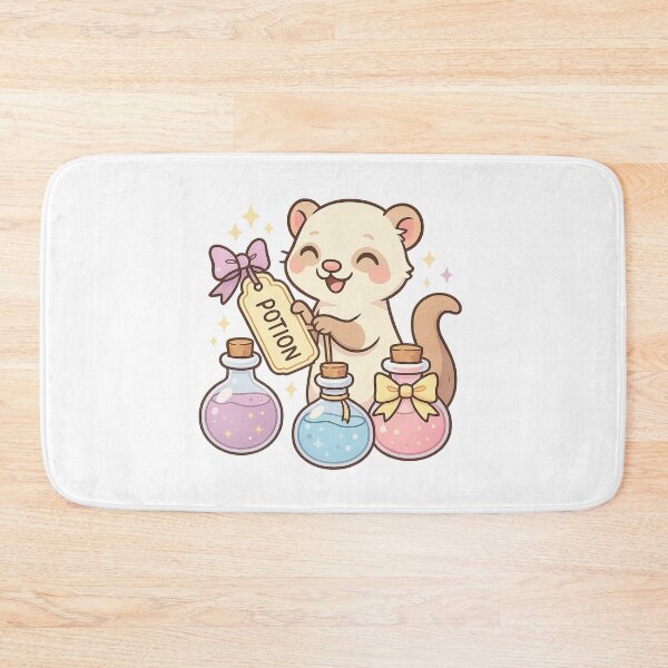 Item preview, Kawaii Potion Labeler Ferret – Cute Magical Craft Sticker designed and sold by Tenpercentluck.