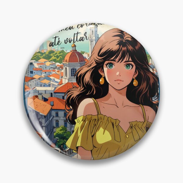 Item preview, Retro Anime Girl from Recife Brazil Vintage Travel Romantic Quote designed and sold by Kawaii-Sky.
