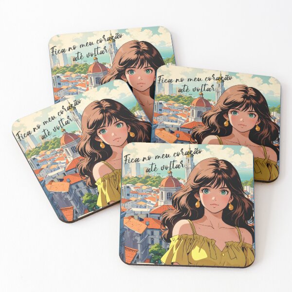 Item preview, Retro Anime Girl from Recife Brazil Vintage Travel Romantic Quote designed and sold by Kawaii-Sky.