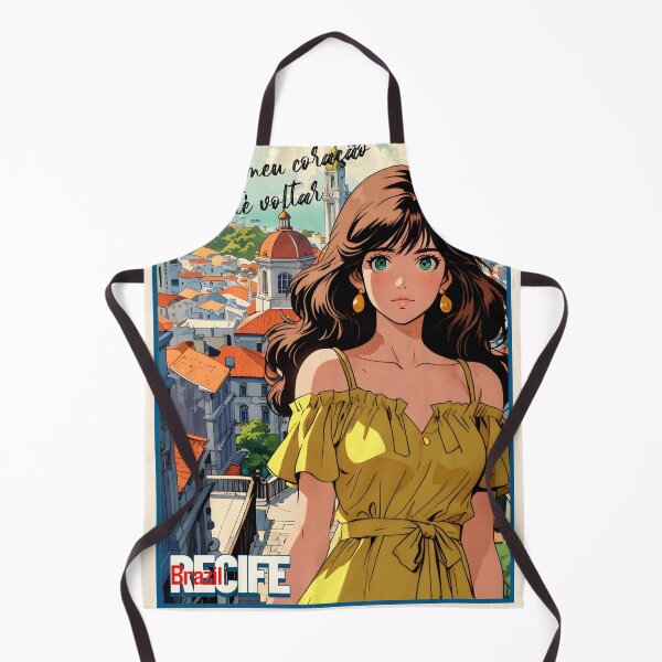Item preview, Retro Anime Girl from Recife Brazil Vintage Travel Romantic Quote designed and sold by Kawaii-Sky.