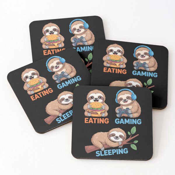 Item preview, Eating Gaming Sleeping Gamer Sloth designed and sold by Sunset4Bones.