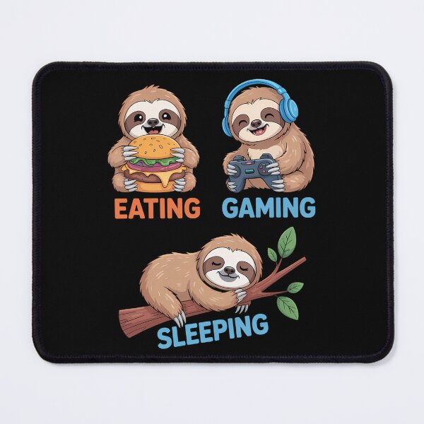 Item preview, Eating Gaming Sleeping Gamer Sloth designed and sold by Sunset4Bones.